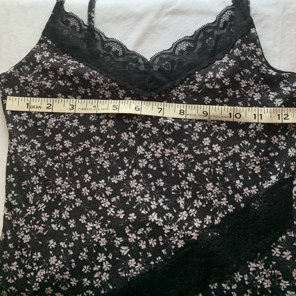 Navy dainty flower print spaghetti strap dress, petite size 4 - Picture 7 of 8